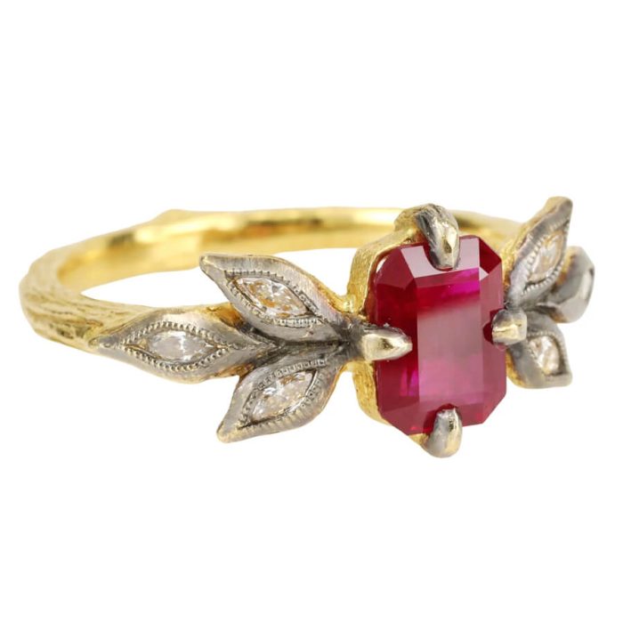 Leaves All Around Ruby Ring - Image 6