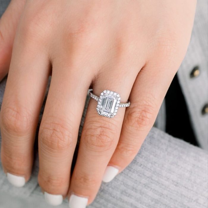 Emerald Cut Diamond Ring With Hidden Diamonds - Image 2