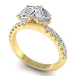Emerald Cut Diamond Ring With Hidden Diamonds
