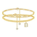 Initial Ankle Bracelets for Women