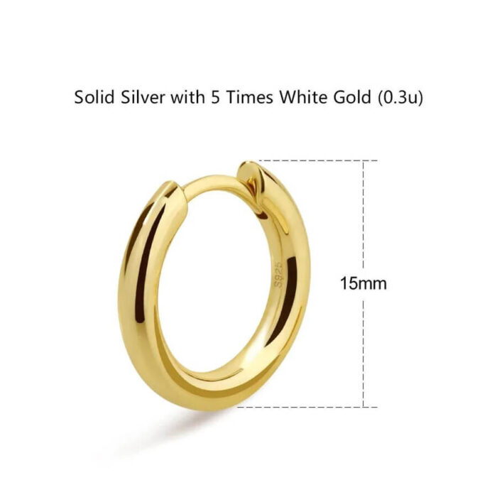 The Gold Eclipse® - 925 Sterling Silver Hoop Earrings in 14K Gold - Image 4