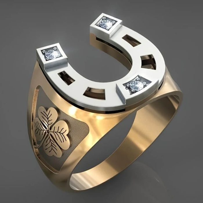 Fashion Trend Vintage Gold Men's Anchor Navy Hook Classic Party Ring Jewelry - Image 3