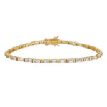 Zirconia Tennis Anklet in Gold - Image 2