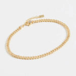 Baby Pave Cuban Link Chain Anklet in Gold - Image 4