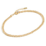 Baby Pave Cuban Link Chain Anklet in Gold - Image 5