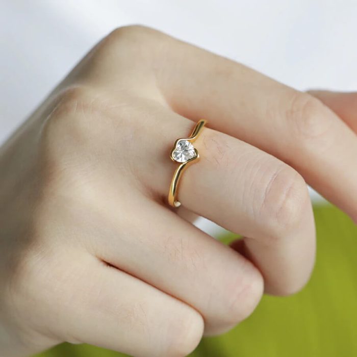 Love Heart Zircon Ring for Women Men Engagement Wedding Jewelry Gifts - Image 2