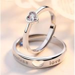 Love Heart Zircon Ring for Women Men Engagement Wedding Jewelry Gifts