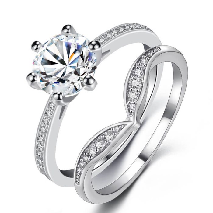 Love Heart Zircon Ring for Women Men Engagement Wedding Jewelry Gifts - Image 3