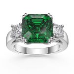 The Three Stone Emerald Engagement Ring - Image 3